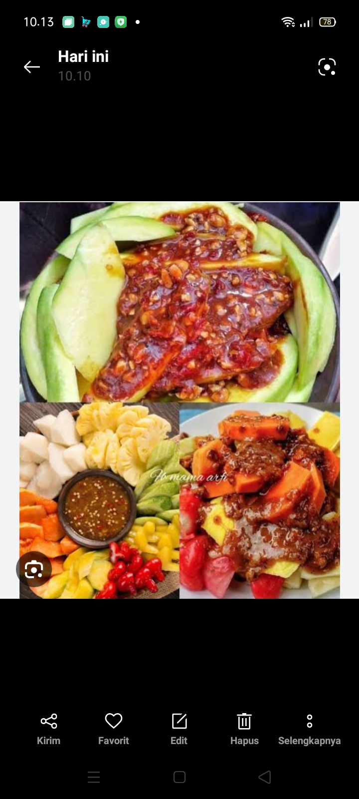 Rujak buah dulit gula merah