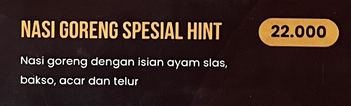 Nasi Goreng Spesial Hint